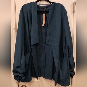 123 - Bloomchic Teal Open Front Jacket size 28